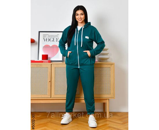 Спортивний костюм жіночий двонитка на блискавці батал 50,52,54,56 (3кв) "NOWEMBER", зображення 5