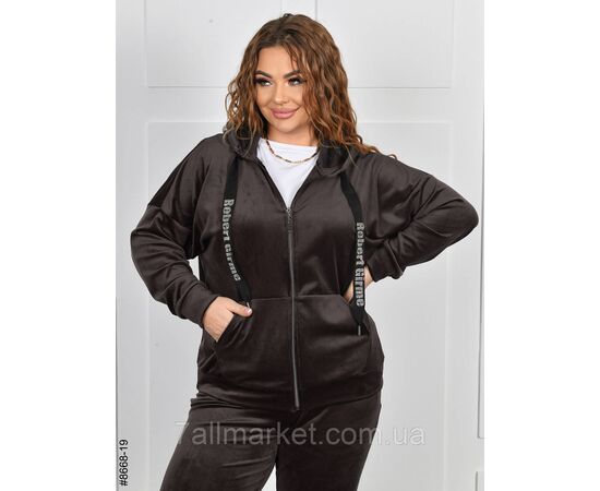 Спортивний костюм жіночий на блискавці велюр батал 54,56,58,60 (6кв) "NOWEMBER", зображення 2