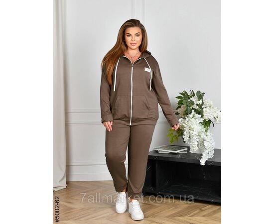 Спортивний костюм жіночий двонитка на блискавці батал 50,52,54,56 (2кв) "NOWEMBER", зображення 2