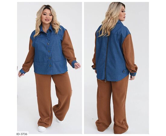 Костюм жіночий двійка штани та сорочка великі розміри р.50-52;54-56;58-60 "VIKA" купити недорого від прямого постачальника, зображення 2
