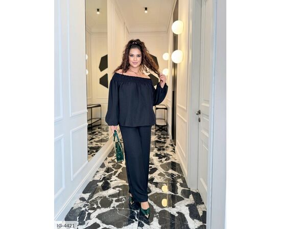 Костюм жіночий зі штанами великі розміри р.50-52;54-56;58-60;56-58 (4кол.) "VIKA" купити недорого від прямого постачальника, зображення 4