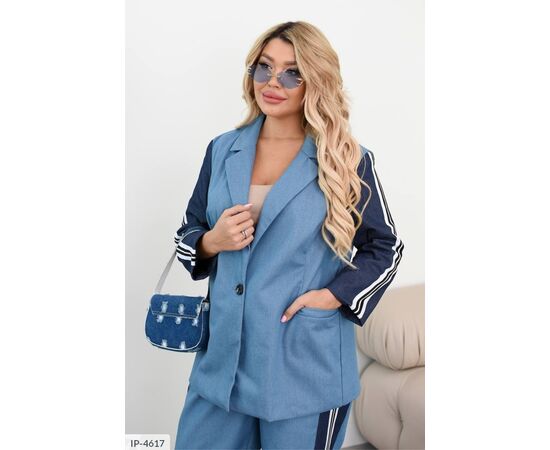 Костюм двійка жіночий піджак і штани великі розміри р.50-52;54-56;58-60 (2кол.) "VIKA" купити недорого від прямого постачальника, зображення 6