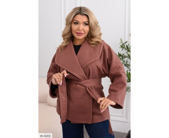 Жіноче кашемірове пальто на підкладці БАТАЛ р.48-50;52-54;56-58;60-62 "BELUZA" купити недорого від прямого постачальника, зображення 7