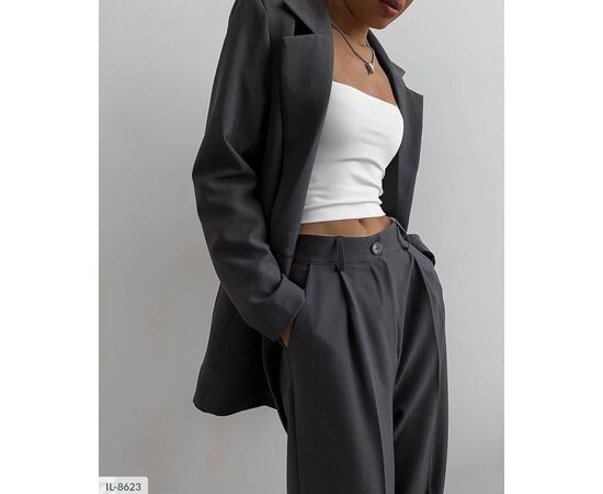 Костюм двійка жіночий піджак та штани р.S-M;M-L "ANNVER" купити недорого від прямого постачальника, зображення 3