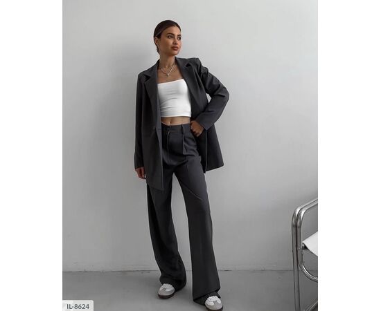 Костюм двійка жіночий піджак та штани р.S-M;M-L "ANNVER" купити недорого від прямого постачальника, зображення 2