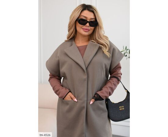 Стильний кардиган на підкладці з прорізними кишенями із фактурного кашеміру р.48-50;52-54;56-58;60-62 "BELUZA" купити недорого від прямого постачальника, зображення 5