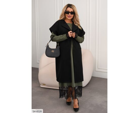 Стильний кардиган на підкладці з прорізними кишенями із фактурного кашеміру р.48-50;52-54;56-58;60-62 "BELUZA" купити недорого від прямого постачальника, зображення 4