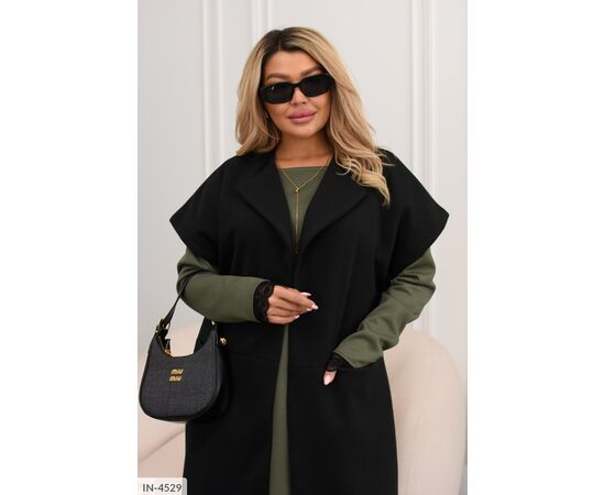 Стильний кардиган на підкладці з прорізними кишенями із фактурного кашеміру р.48-50;52-54;56-58;60-62 "BELUZA" купити недорого від прямого постачальника, зображення 3