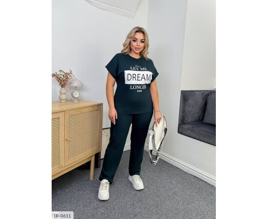 Жіночий костюм кофта з брюками на різанику великі розміри р.46-48;50-52;54-56;58-60;62-64 "VLADA" купити недорого від прямого постачальника, зображення 3