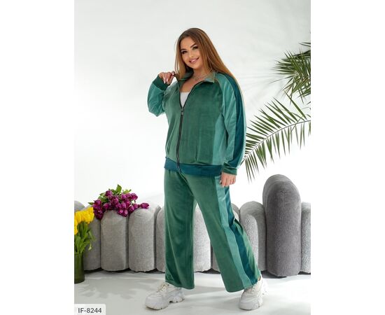 Жіночий костюм кофта з брюками на різанику великі розміри р.50-52;54-56;58-60;62-64 (7кол.) "LETTI" купити недорого від прямого постачальника, зображення 9