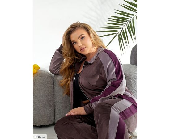 Жіночий костюм кофта з брюками на різанику великі розміри р.50-52;54-56;58-60;62-64 (7кол.) "LETTI" купити недорого від прямого постачальника, зображення 14