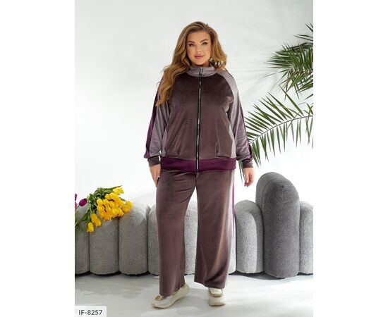 Жіночий костюм кофта з брюками на різанику великі розміри р.50-52;54-56;58-60;62-64 (7кол.) "LETTI" купити недорого від прямого постачальника, зображення 15