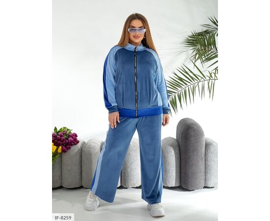 Жіночий костюм кофта з брюками на різанику великі розміри р.50-52;54-56;58-60;62-64 (7кол.) "LETTI" купити недорого від прямого постачальника, зображення 8