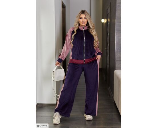 Жіночий костюм кофта з брюками на різанику великі розміри р.50-52;54-56;58-60;62-64 (7кол.) "LETTI" купити недорого від прямого постачальника, зображення 5