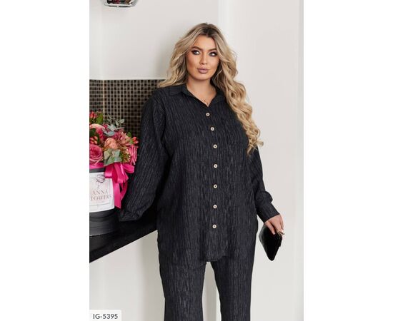 Костюм жіночий двійка штани та сорочка великі розміри р.50-52;54-56;58-60;62-64 (4кол.) "LETTI" купити недорого від прямого постачальника, зображення 11