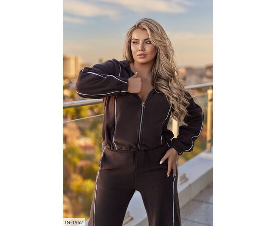 Жіночий костюм кофта з брюками на різанику великі розміри р.50-52;54-56;58-60;62-64 (4кол.) "LETTI" купити недорого від прямого постачальника, зображення 6