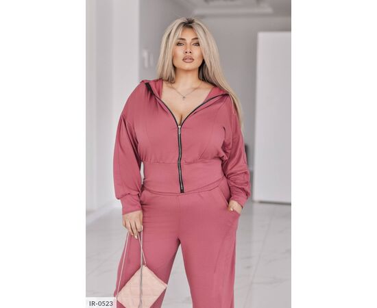 Жіночий костюм кофта з брюками на різанику великі розміри р.50-52;54-56;58-60;62-64 "LETTI" купити недорого від прямого постачальника, зображення 4