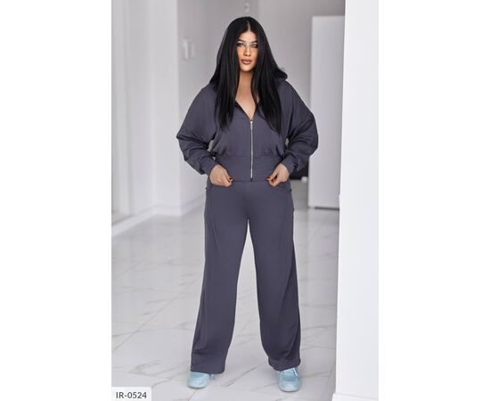 Жіночий костюм кофта з брюками на різанику великі розміри р.50-52;54-56;58-60;62-64 "LETTI" купити недорого від прямого постачальника, зображення 5