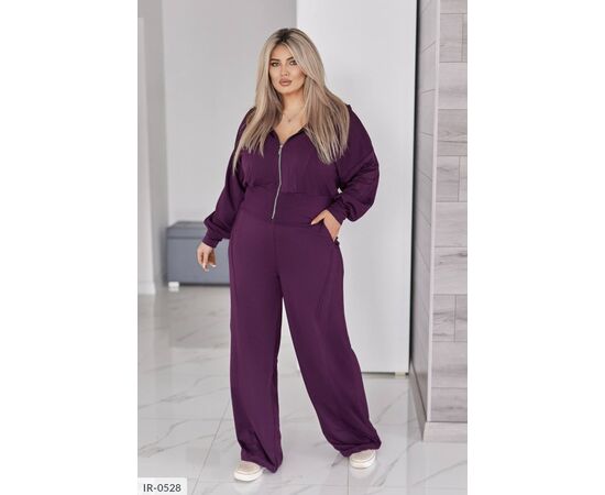 Жіночий костюм кофта з брюками на різанику великі розміри р.50-52;54-56;58-60;62-64 "LETTI" купити недорого від прямого постачальника, зображення 9