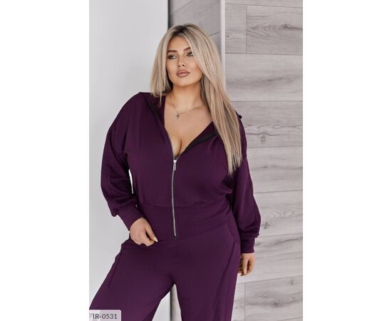 Жіночий костюм кофта з брюками на різанику великі розміри р.50-52;54-56;58-60;62-64 "LETTI" купити недорого від прямого постачальника, зображення 12