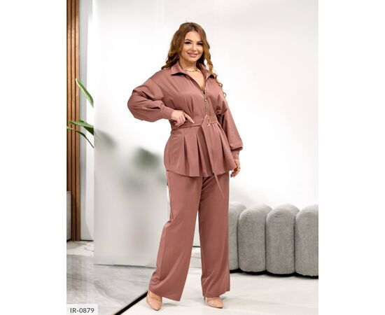 Жіночий костюм двійка (брюки+блузка) р.50-52;54-56;58-60;62-64 "LETTI" купити недорого від прямого постачальника, зображення 14