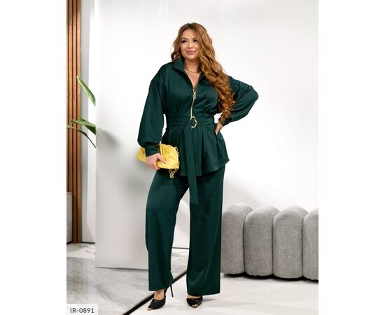 Жіночий костюм двійка (брюки+блузка) р.50-52;54-56;58-60;62-64 "LETTI" купити недорого від прямого постачальника, зображення 4