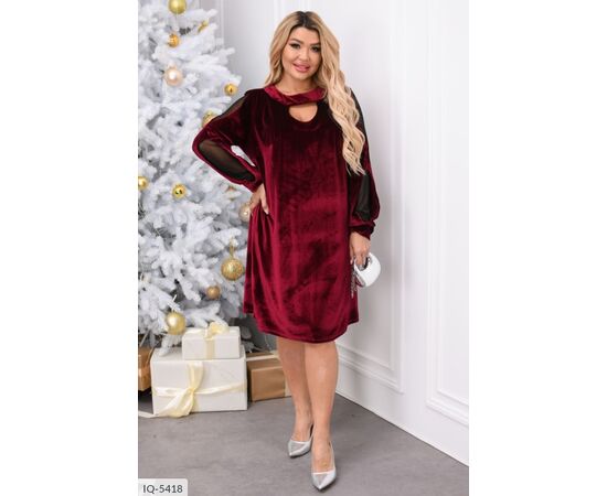 Жіноча оксамитова сукня р.48-50;52-54;56-58;60-62 "BELUZA" купити недорого від прямого постачальника, зображення 9