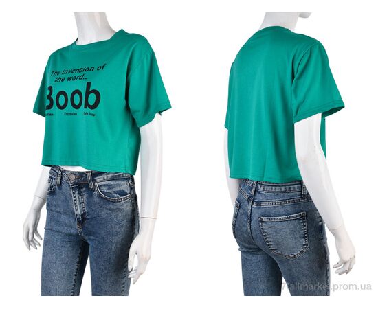 Футболка жіноча Літо 08789-18-6 green (5 шт. р.сіткаL-2XL) "Obuvok" недорого оптом від прямого постачальника, зображення 3