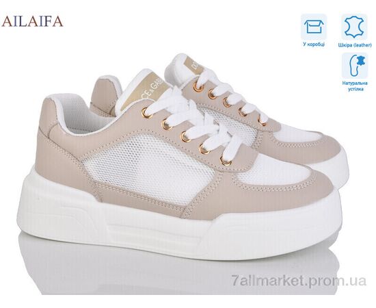 Фотография Кроссовки женские модные Весна/осень 11921 khaki (8 пар р.36-41) "Ailaifa" недорого оптом от прямого поставщика, изображение 2