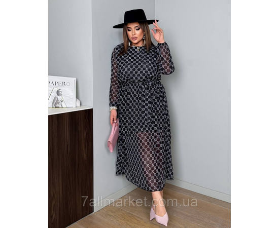 Фотография Платье женское  шифоновое с поясом р-ры 46-60 "LADA" купить недорого от прямого поставщика, изображение 3