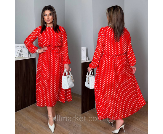 Фотография Платье женское шифоновое с поясом р-ры 46-60 "LADA" купить недорого от прямого поставщика, изображение 2