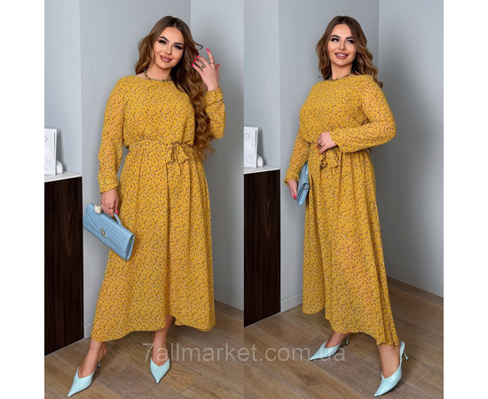 Фотография Платье женское шифоновое с поясом р-ры 46-60 "LADA" купить недорого от прямого поставщика, изображение 2