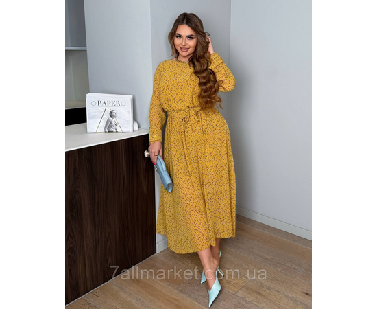 Фотография Платье женское шифоновое с поясом р-ры 46-60 "LADA" купить недорого от прямого поставщика, изображение 3