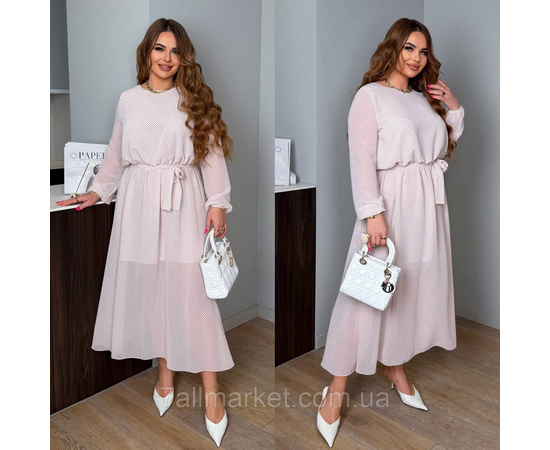 Фотография Платье женское шифоновое с поясом р-ры 46-60 "LADA" купить недорого от прямого поставщика, изображение 2