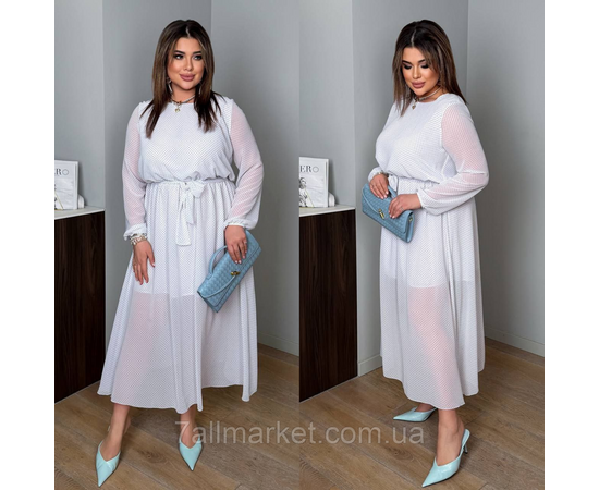 Фотография Платье женское шифоновое с поясом р-ры 46-60 "LADA" купить недорого от прямого поставщика, изображение 2