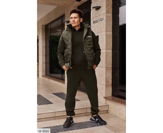 Фотография Мужской спортивный костюм трёхнитка на флисе р.50;52;54;56-58;58-60 (4цв) "LETTI" купить недорого от прямого поставщика, изображение 4