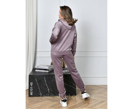 Фотография Спортивный костюм женский на молнии велюр норма 44,46,48,50,52 (5цв) "NOWEMBER" недорого от прямого поставщика, изображение 5