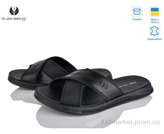 Фотография Шлепки мужские пляжные Лето T412 чорний (8 пар р.40-45) "Alex Bens" недорого оптом от прямого поставщика, изображение 2