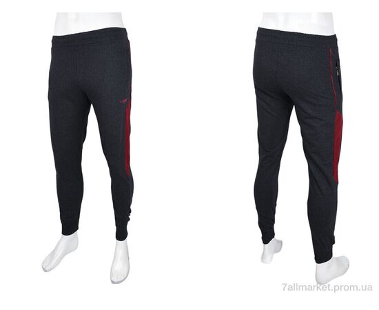 Фотография Спортивные брюки мужские Весна/осень 1569 d.grey (5 шт. р.сетка S-2XL) "Red Hat" недорого оптом от прямого поставщика, изображение 3