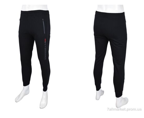 Спортивні штани чоловічі Весна/осінь 1880 black (5 шт. р.сіткаS-2XL) "Red Hat" недорого оптом від прямого постачальника, зображення 3