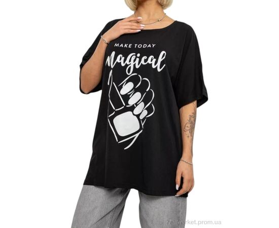 Фотография Футболка женская Лето 6605 чорний (4 шт. р.сетка 2XL-4XL) "Massmag" недорого оптом от прямого поставщика, изображение 2