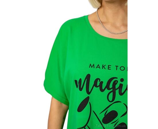Фотография Футболка женская Лето 6605 зелений (4 шт. р.сетка 2XL-4XL) "Massmag" недорого оптом от прямого поставщика, изображение 2