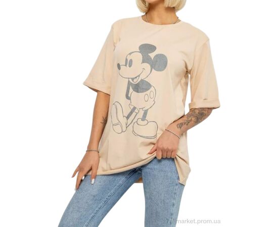 Фотография Футболка женская Лето 1023 бежевий (4 шт. р.сетка S-M) "Massmag" недорого оптом от прямого поставщика, изображение 2