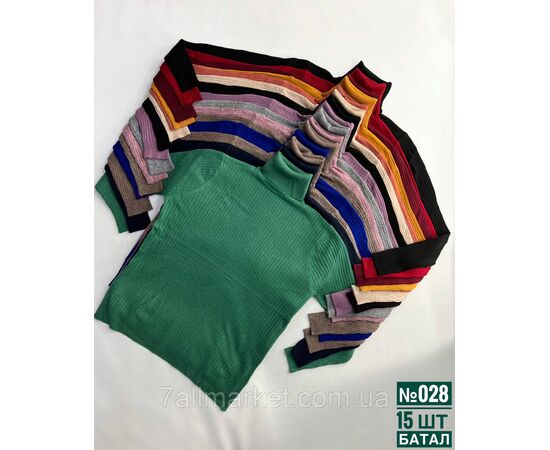 ЖІНОЧІ ГОЛЬФИ В РУБЧИК БАТАЛЬНИЙ УНІВЕРСАЛЬНИЙ РОЗМІР 50-56 "PARTNERS" недорого от прямого поставщика, зображення 3