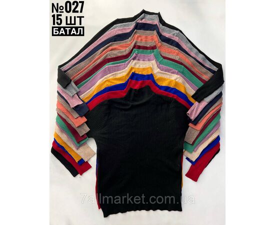 ЖІНОЧИЙ ГОЛЬФ В РУБЧИК БАТАЛЬНІ УНІВЕРСАЛЬНІ РОЗМІРИ 50-56 "PARTNERS" недорого от прямого поставщика, зображення 3