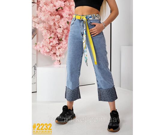 Джинси кюлоти з ременем розмірний ряд 25,26,27,28,29,30 "PARTNERS" недорого від прямого постачальника, зображення 5