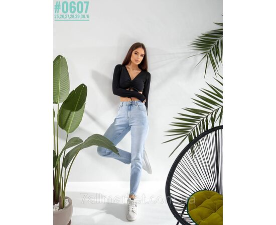 Жіночі MOM jeans розмірний ряд 25,26,27,28,29,30 "PARTNERS" недорого від прямого постачальника, зображення 2