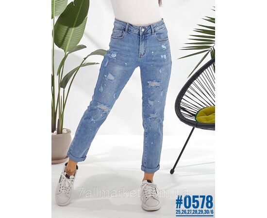 Жіночі MOM jeans розмірний ряд 25,26,27,28,29,30 "PARTNERS" недорого від прямого постачальника, зображення 3