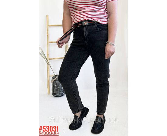 Джинси мом із ременем у комплекті розмірний ряд 30,31,32,33,34,36 "PARTNERS" недорого від прямого постачальника, зображення 2
