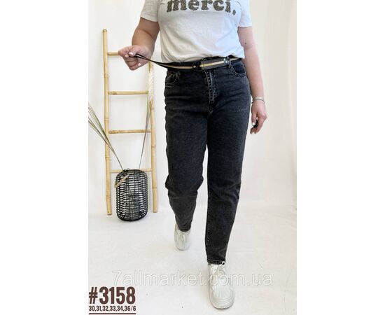 Джинси мом із ременем у комплекті розмірний ряд 30,31,32,33,34,36 "PARTNERS" недорого від прямого постачальника, зображення 3